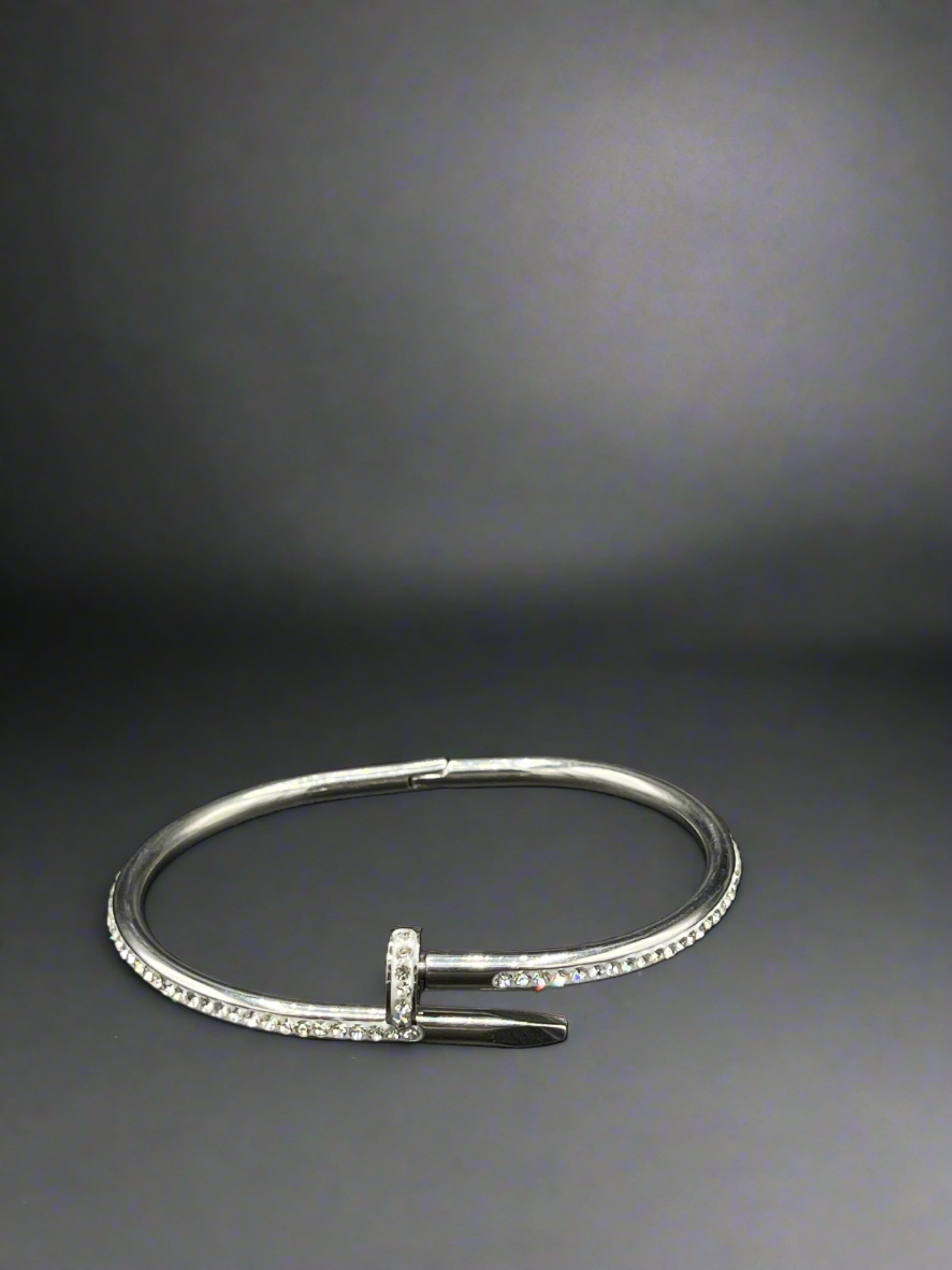 Cartier nail bracelet silver best sale